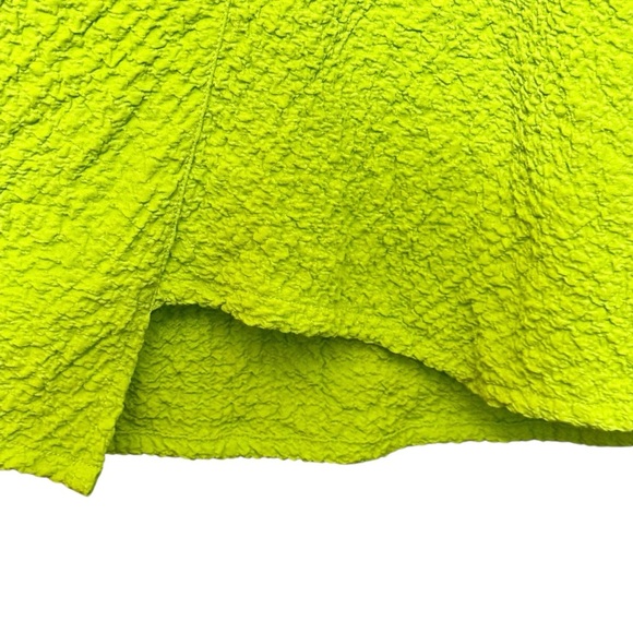 Ali Miles Crinkle Button Detail Artsy Long Sleeve Bright Green Tunic - Picture 6 of 13